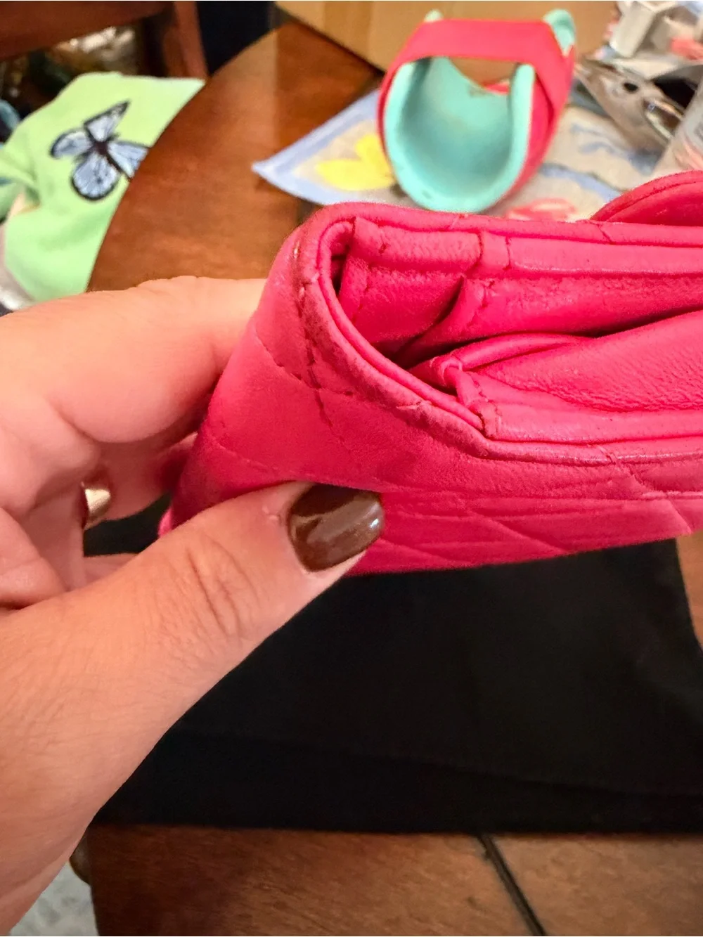 CHANEL Quilted Wallet in Fuchsia Pink with CC Logo